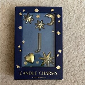 NWT Anthropologie J, Gold Star and Moon Candle Charms